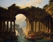 休伯特 罗伯特 : Architectural Landscape with a Canal